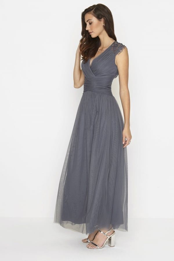 Slate Maxi Dress  size: 10 UK, colour: Grey