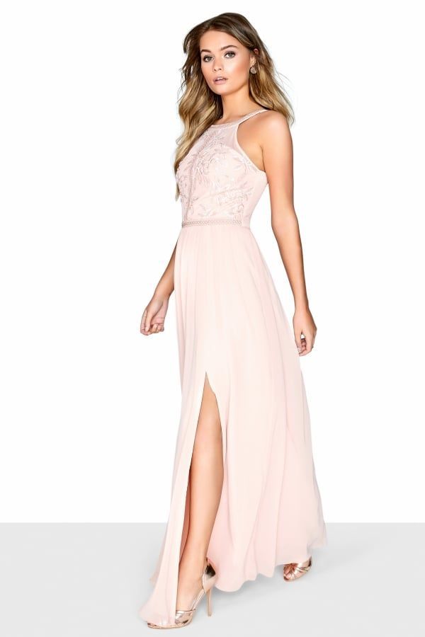 Salmon Pink Maxi Dress size: 10 UK, colour: Pink