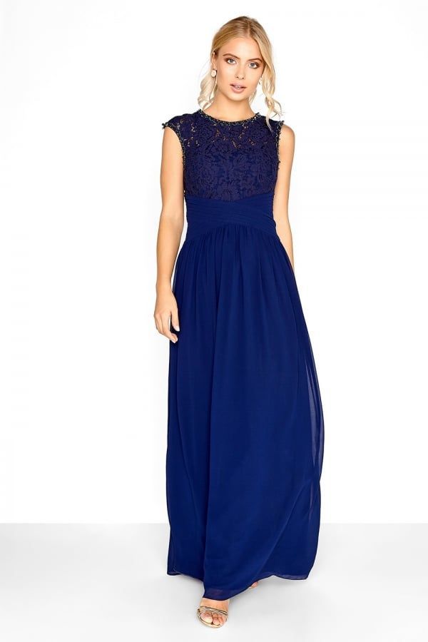 Navy Lace Bust Maxi size: 10 UK, colour: Navy