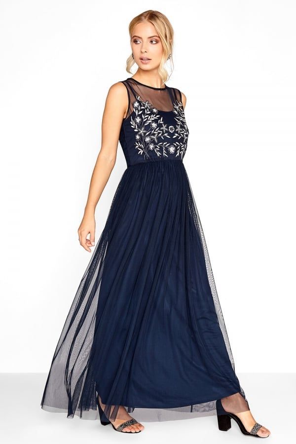 Navy Embroidered Maxi size: 10 UK, colour: Navy