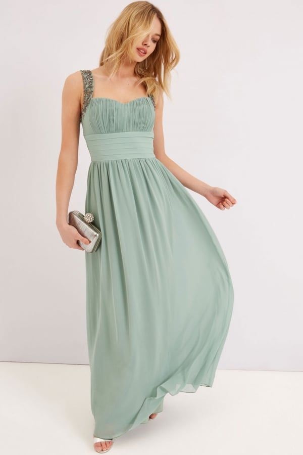 Green Cinched Waist Maxi  size: 10 UK, colour: Green