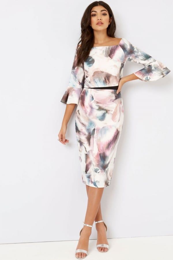 Print Fluted Dress size: 10 UK, colour: Print