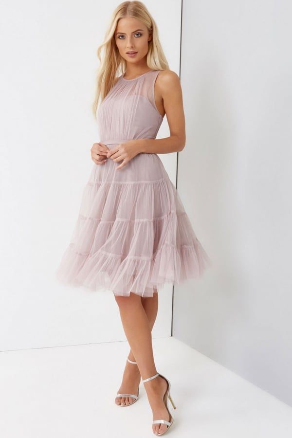 Tulle Rose Prom Dress size: 10 UK, colour: Mink