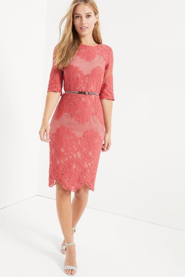Terracotta Multi Lace Dress size: 10 UK, colour: Orang