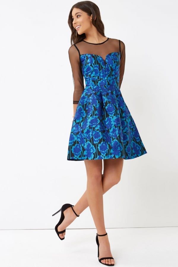 Jacquard Fit and Flare Mini Dress size: 10 UK, colour: