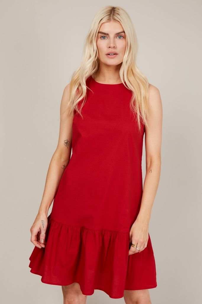 Red Smock Dress size: 10 UK, colour: Red