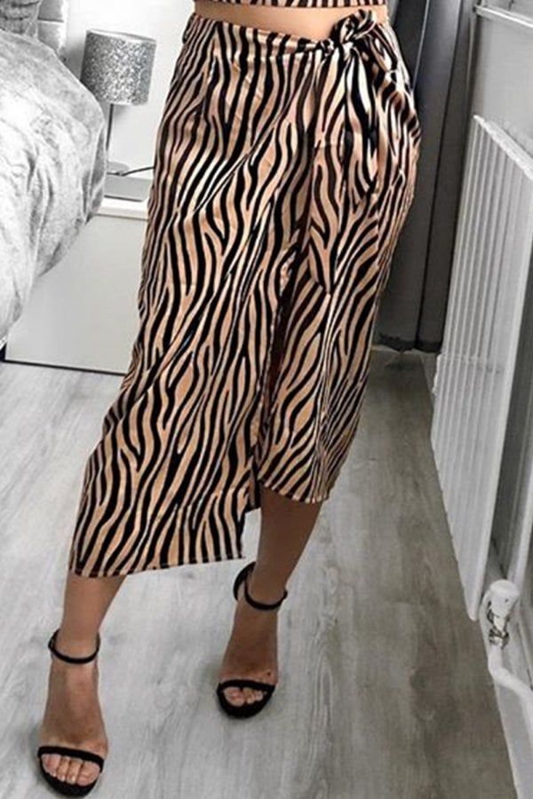 Peyton Satin Wrap Skirt In Tiger size: 10 UK, colour: Tiger