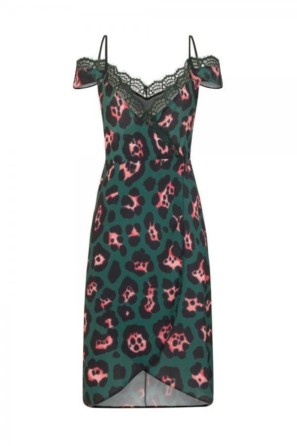 Plato Wrap Dress size: 10 UK, colour: Animal Print