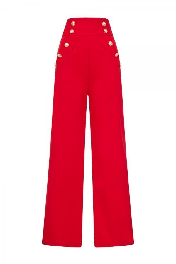 Scorpio Button Trouser size: L, colour: Red