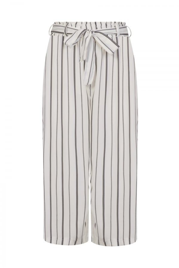 Stripe Cropped Trousers size: L, colour: Black / White