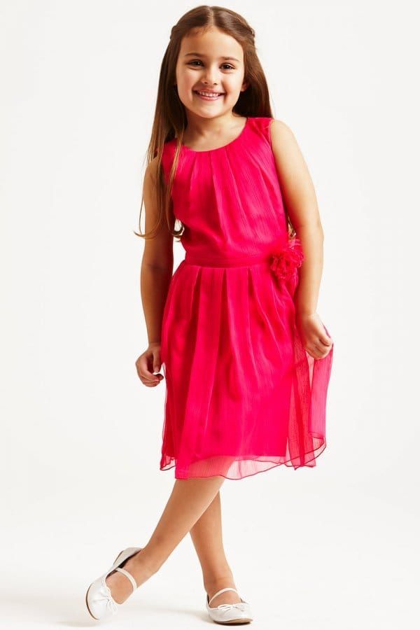 Pink Chiffon Bow Back Dress size: 11-12 Yrs, colour: H