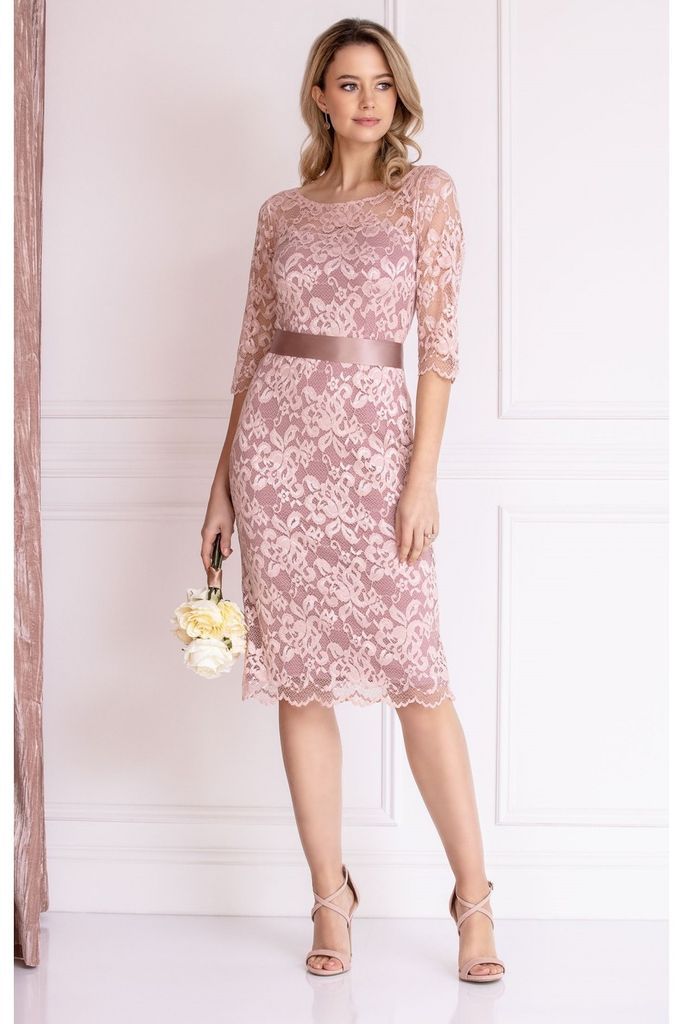 Lila Lace Dress size: 10-12 UK, colour: Pink