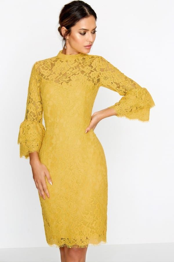 Yellow Bodycon Dress size: 10 UK, colour: Yellow