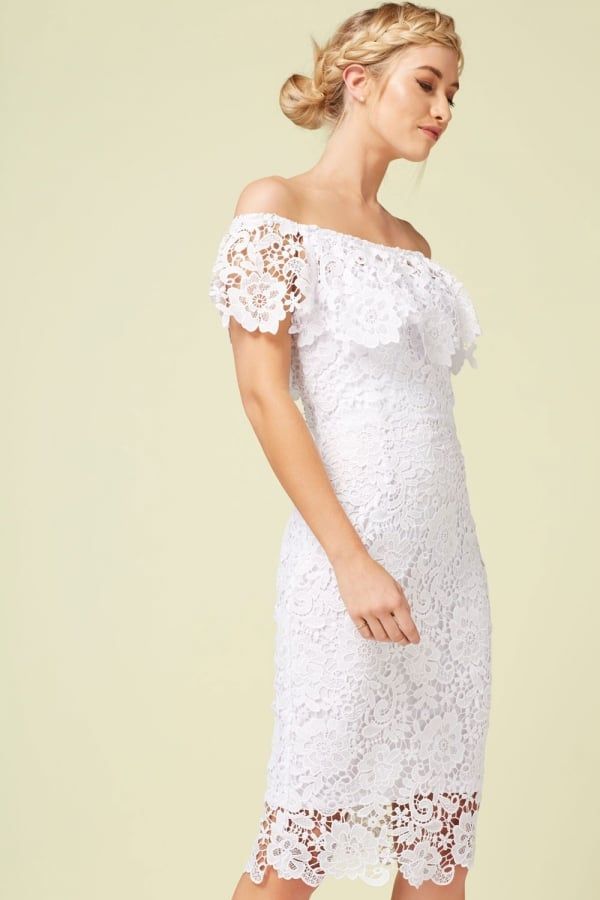 White Crochet Dress size: 10 UK, colour: White