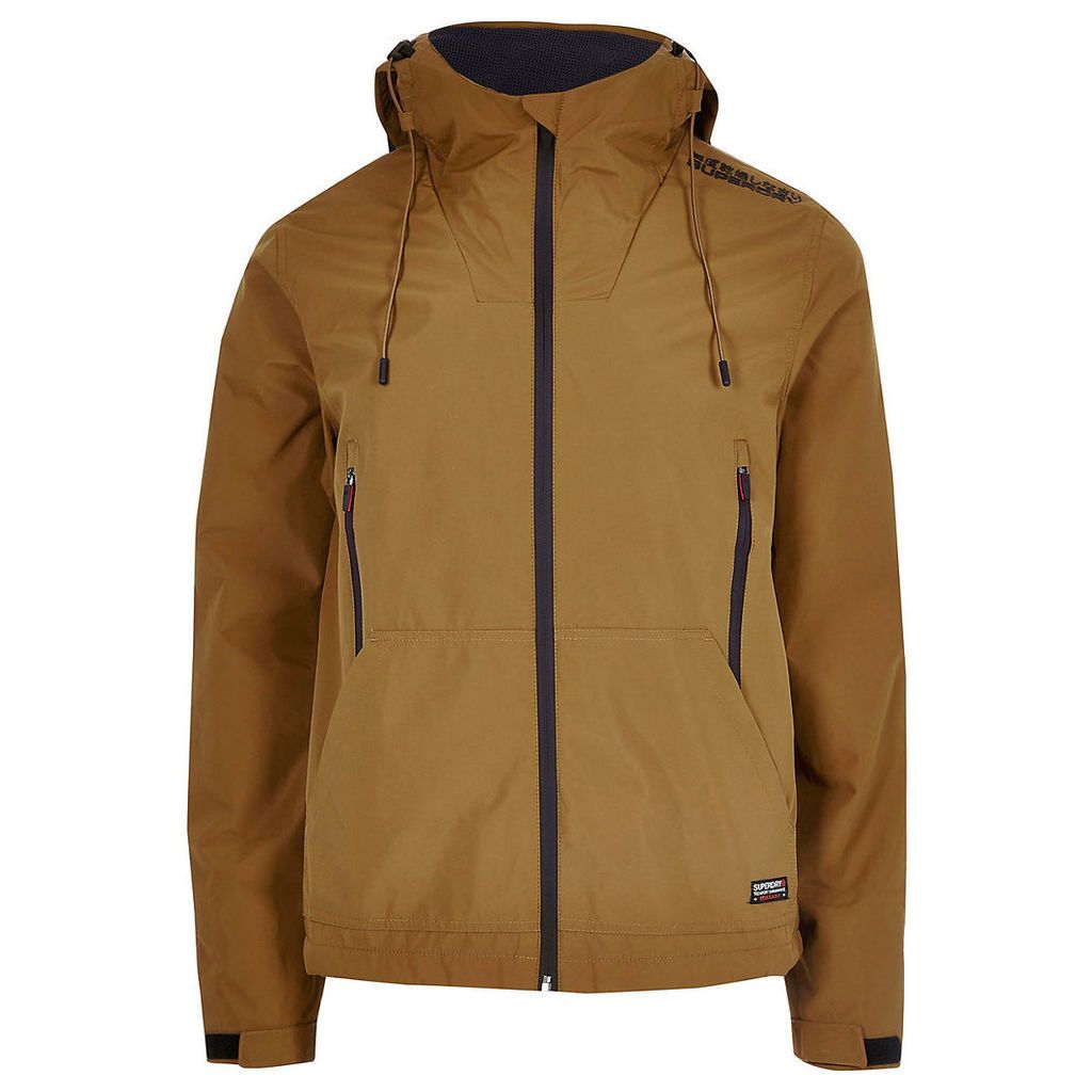 Mens River Island Superdry Yellow lightweight hooded jacket