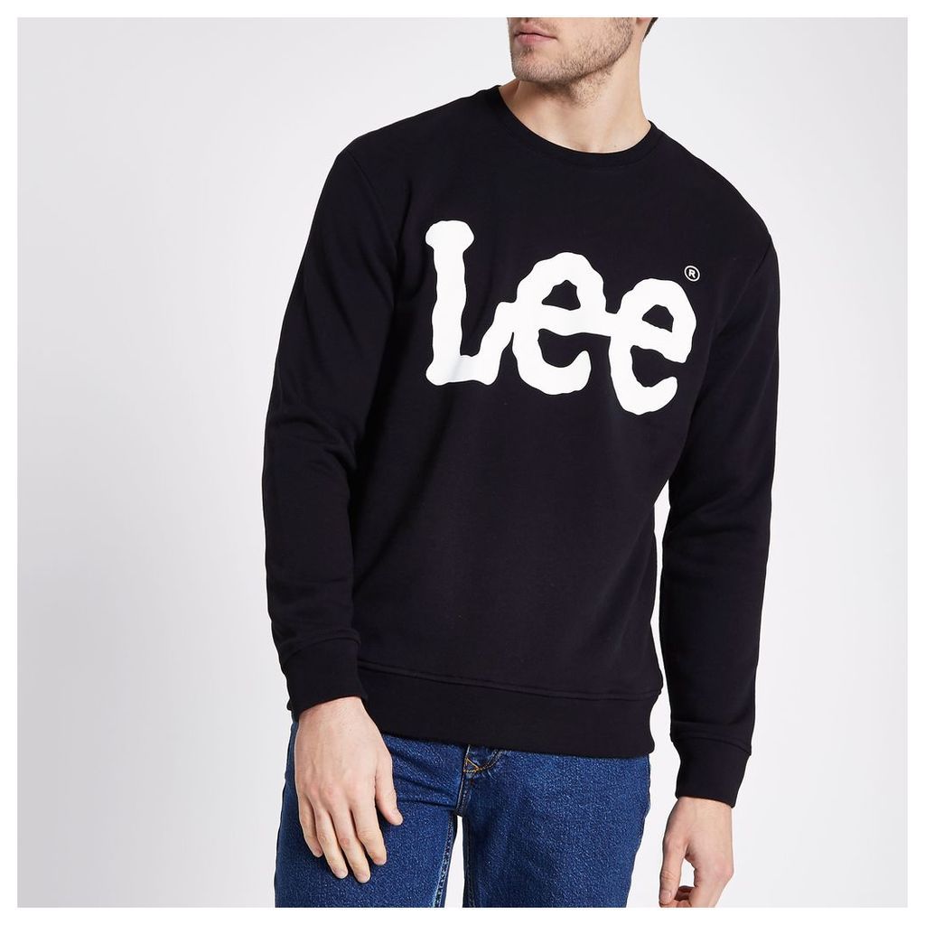 Mens Lee Black logo print sweatshirt