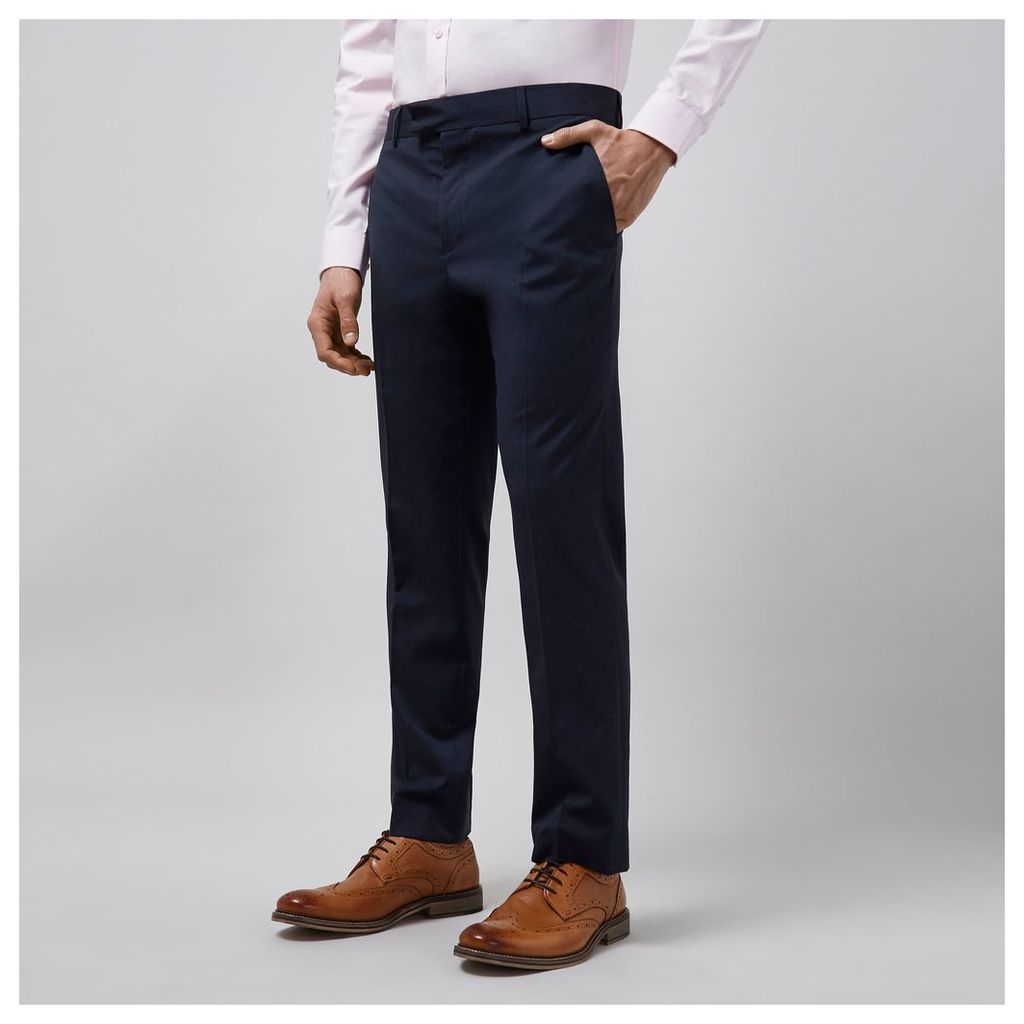 Mens River Island Navy tailored fit suit trousers