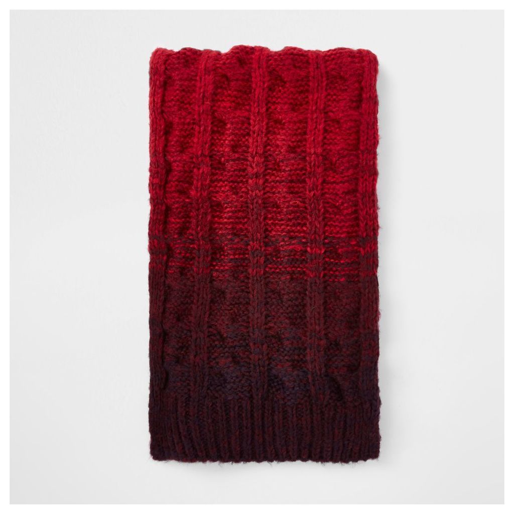 Mens River Island Red ombre knit scarf
