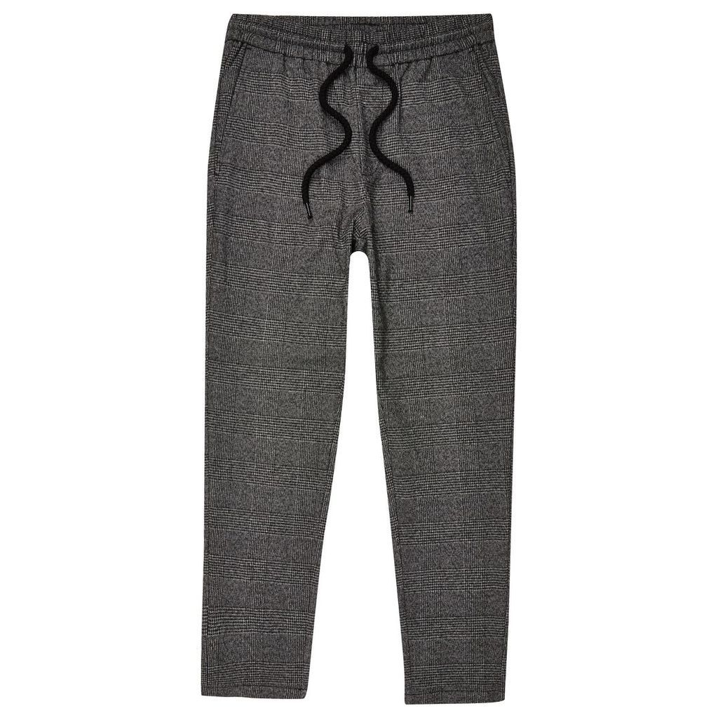 Mens River Island Only & Sons Grey check track pants