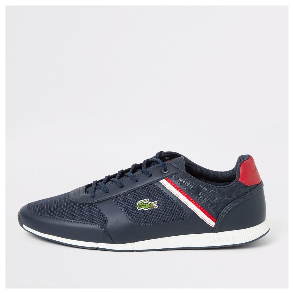Mens River Island Lacoste Navy Menerva lace-up trainers