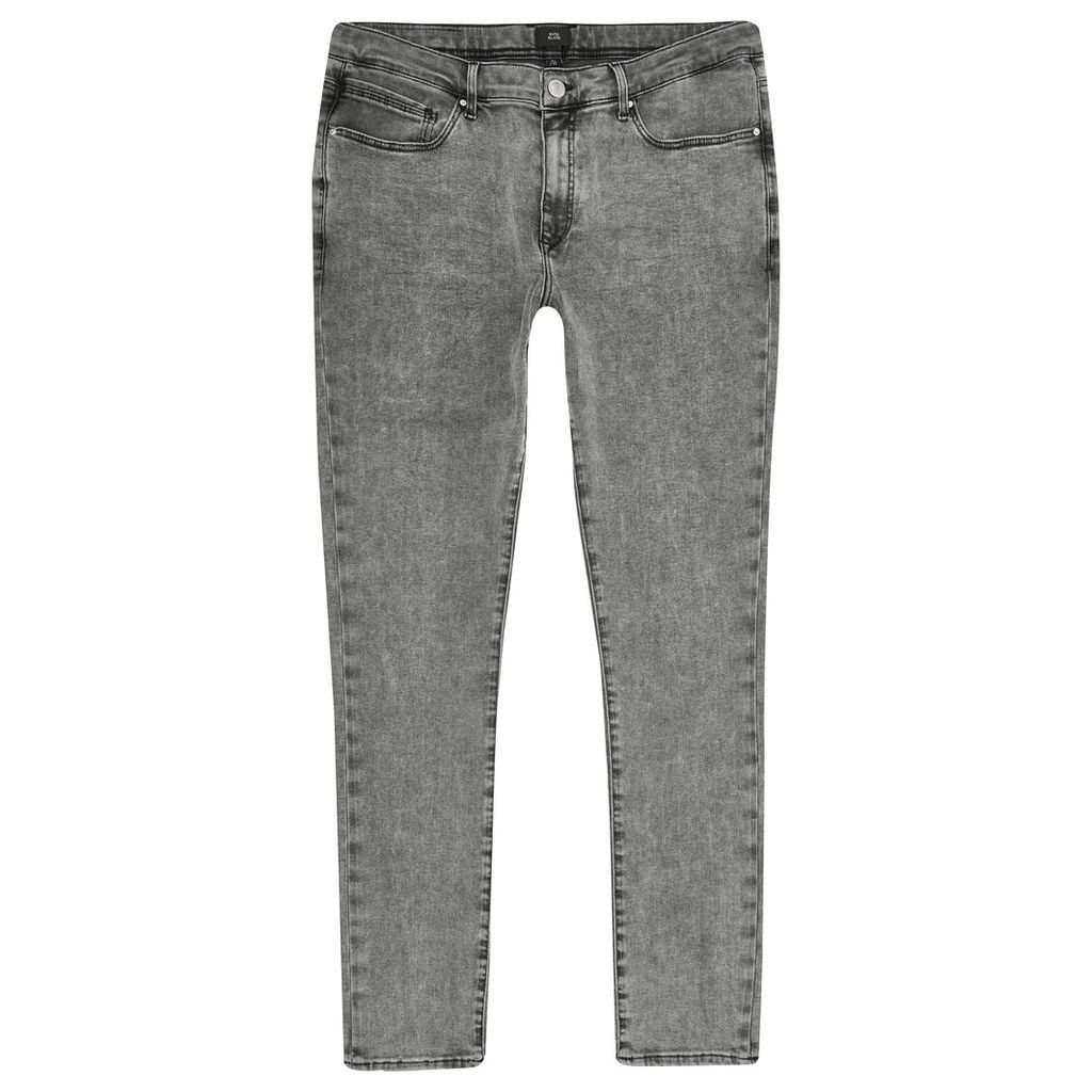 Mens River Island Grey Danny super skinny jeans