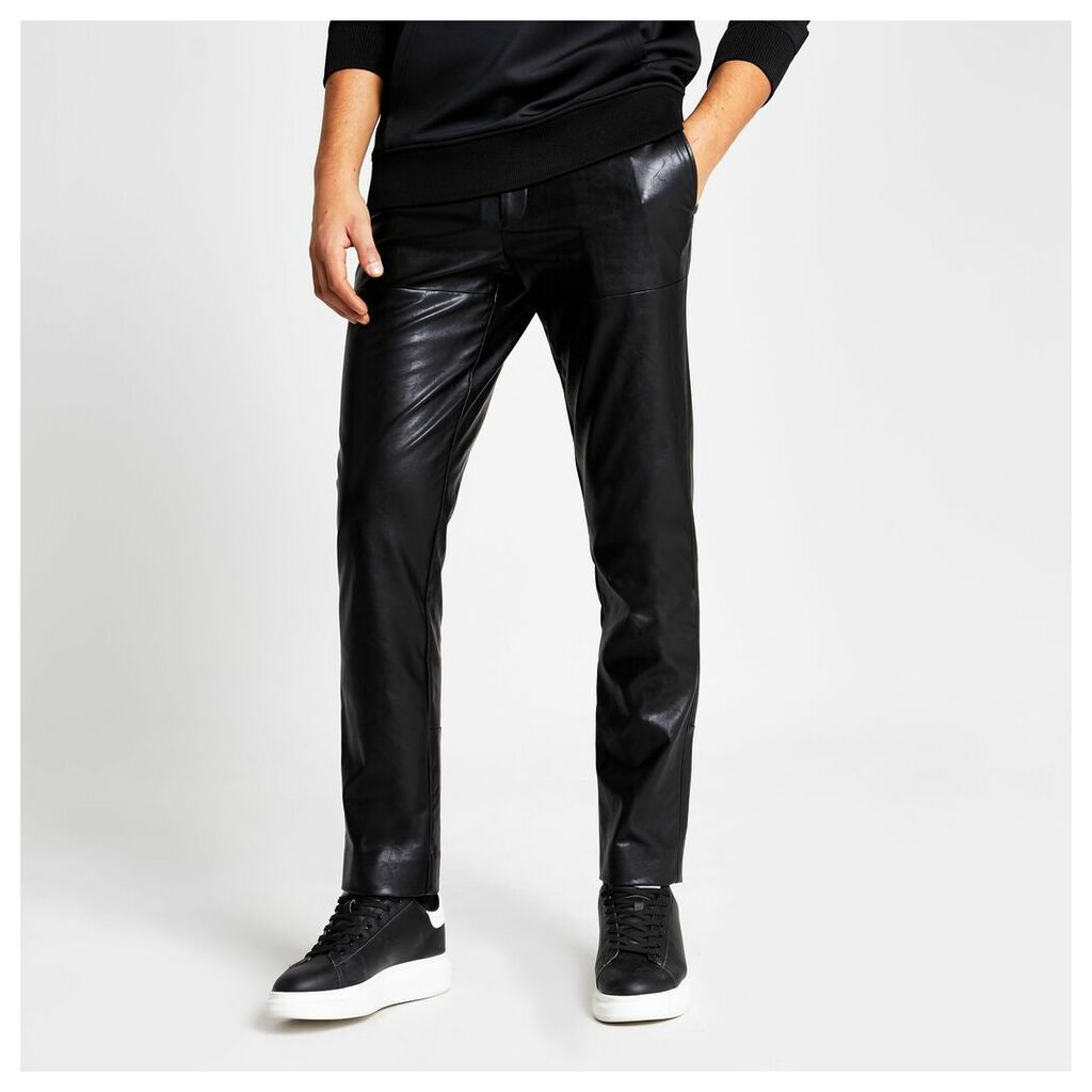 Mens River Island Smart Western faux leather skinny trousers