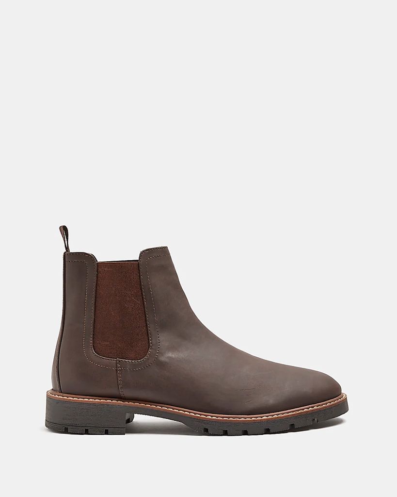 Mens River Island Brown Chelsea boots