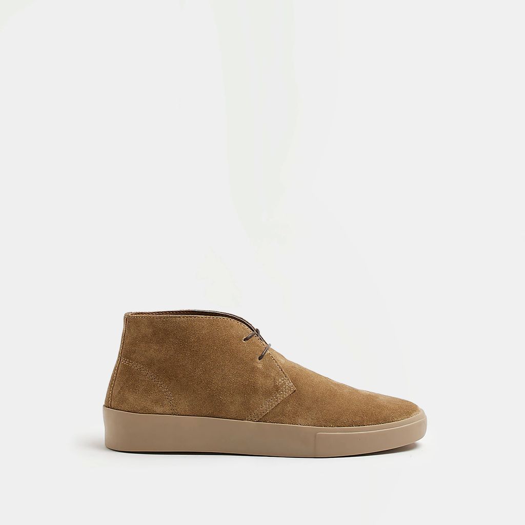 Mens River Island Beige suede Cupsole Chukka Boots
