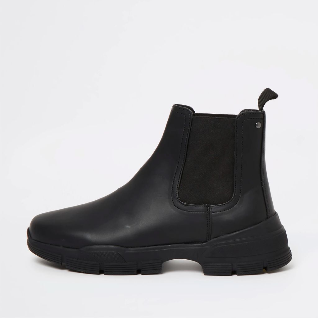 Mens River Island Black moulded sole chelsea boots