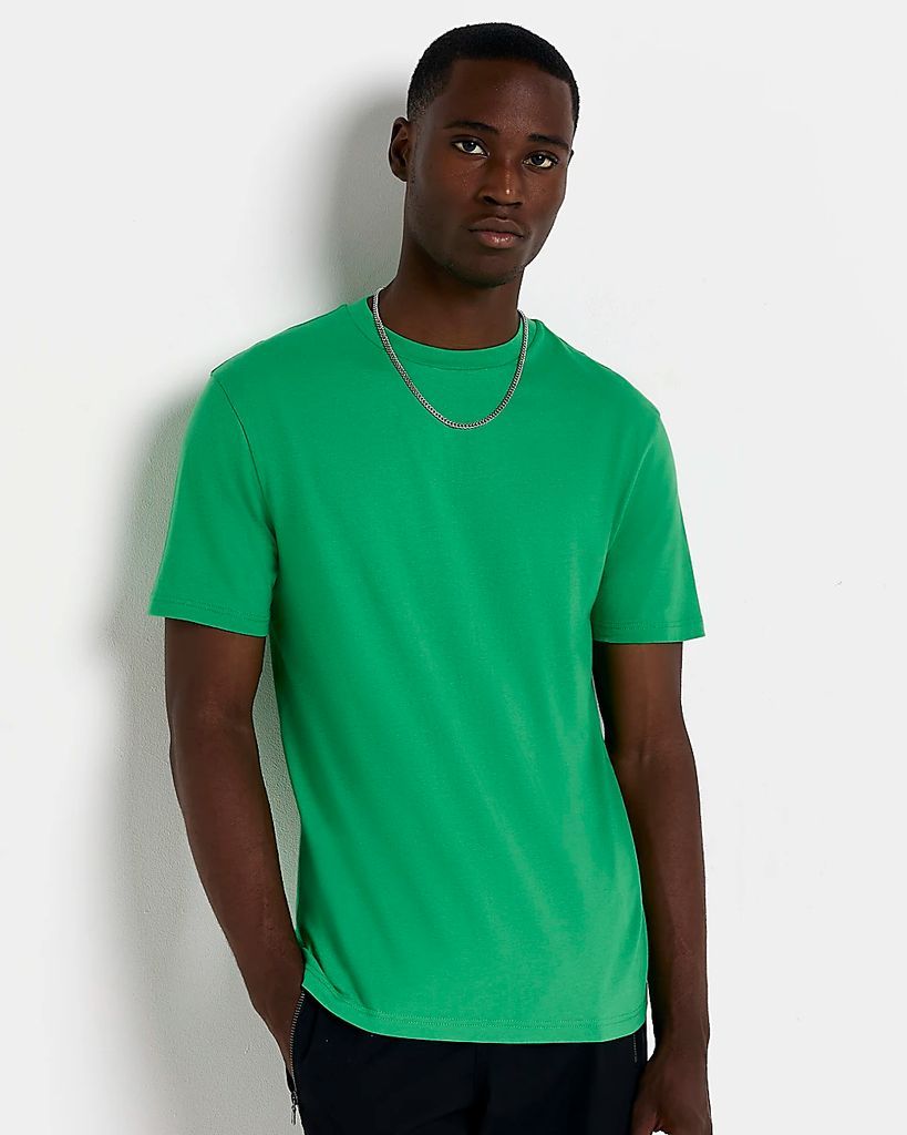 Mens River Island Green Slim Fit T-Shirt