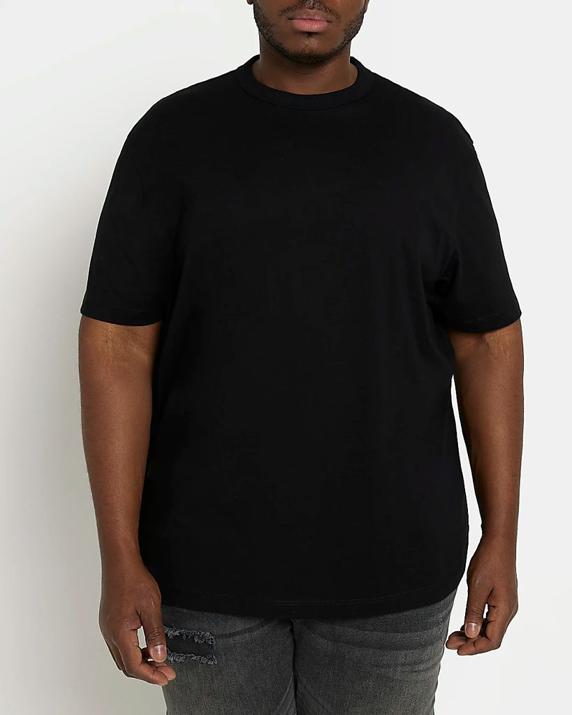 Mens River Island Big & Tall Black Regular Fit T-Shirt