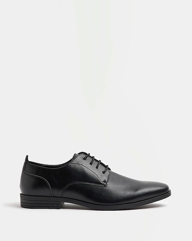 Mens River Island Black Derby Shoes