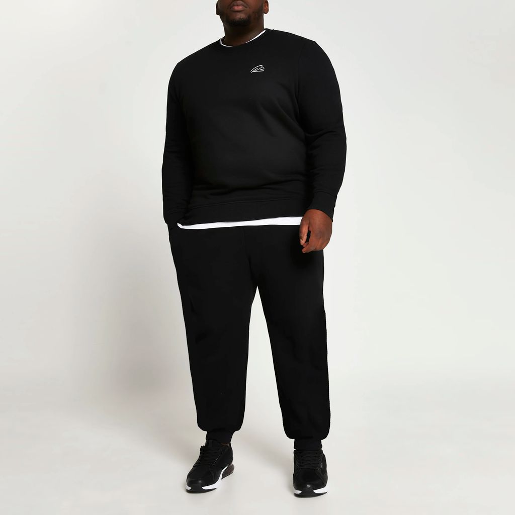 Mens River Island Big & Tall Black Slim Fit Sweatshirt