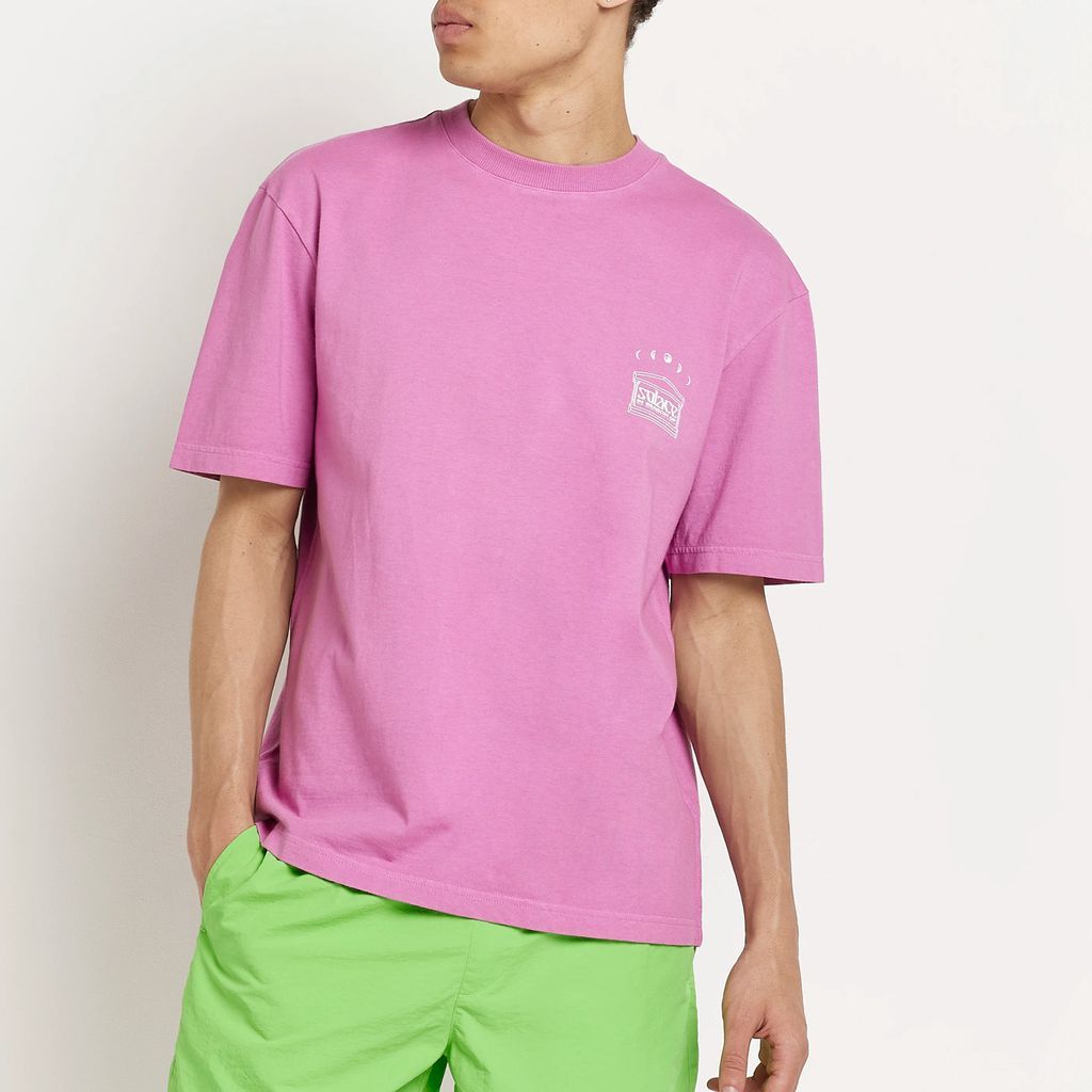 Mens River Island Pink Regular Fit Solace Graphic T-Shirt