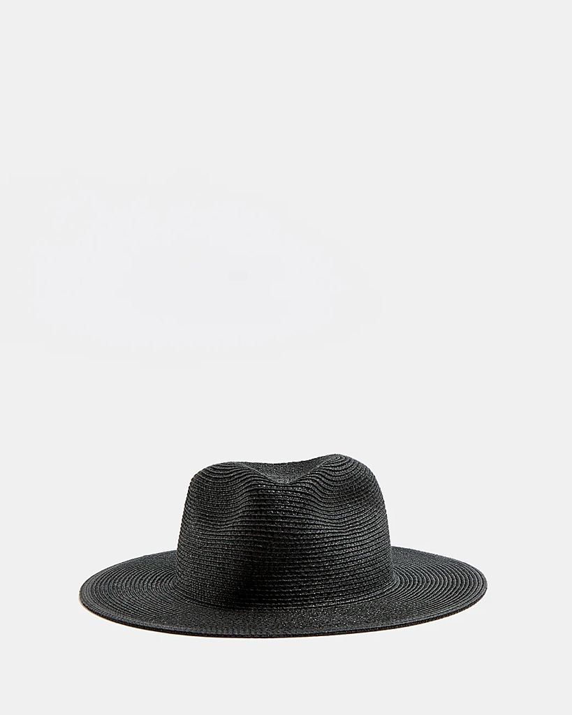 Mens River Island Black Straw Hat
