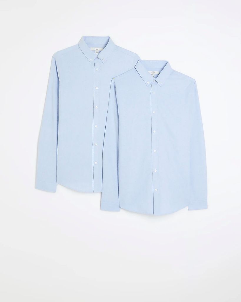 Mens River Island Blue Slim Fit Multipack Of 2 Oxford Shirts