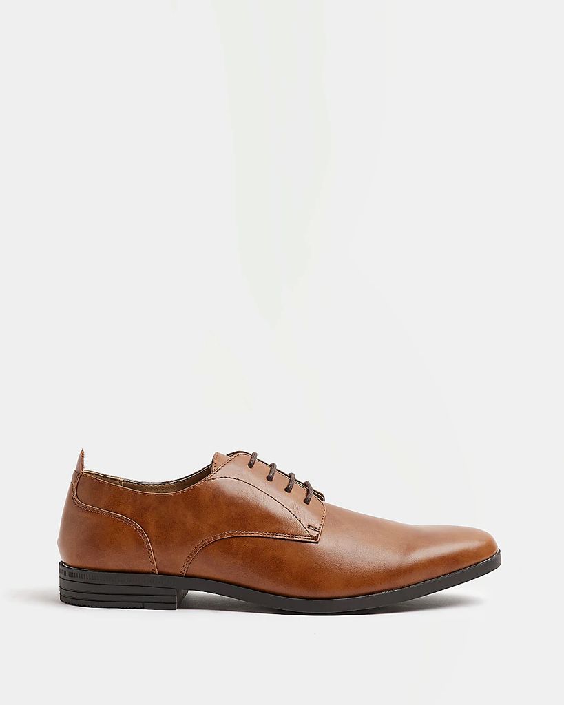 Mens River Island Brown Derby Shoes
