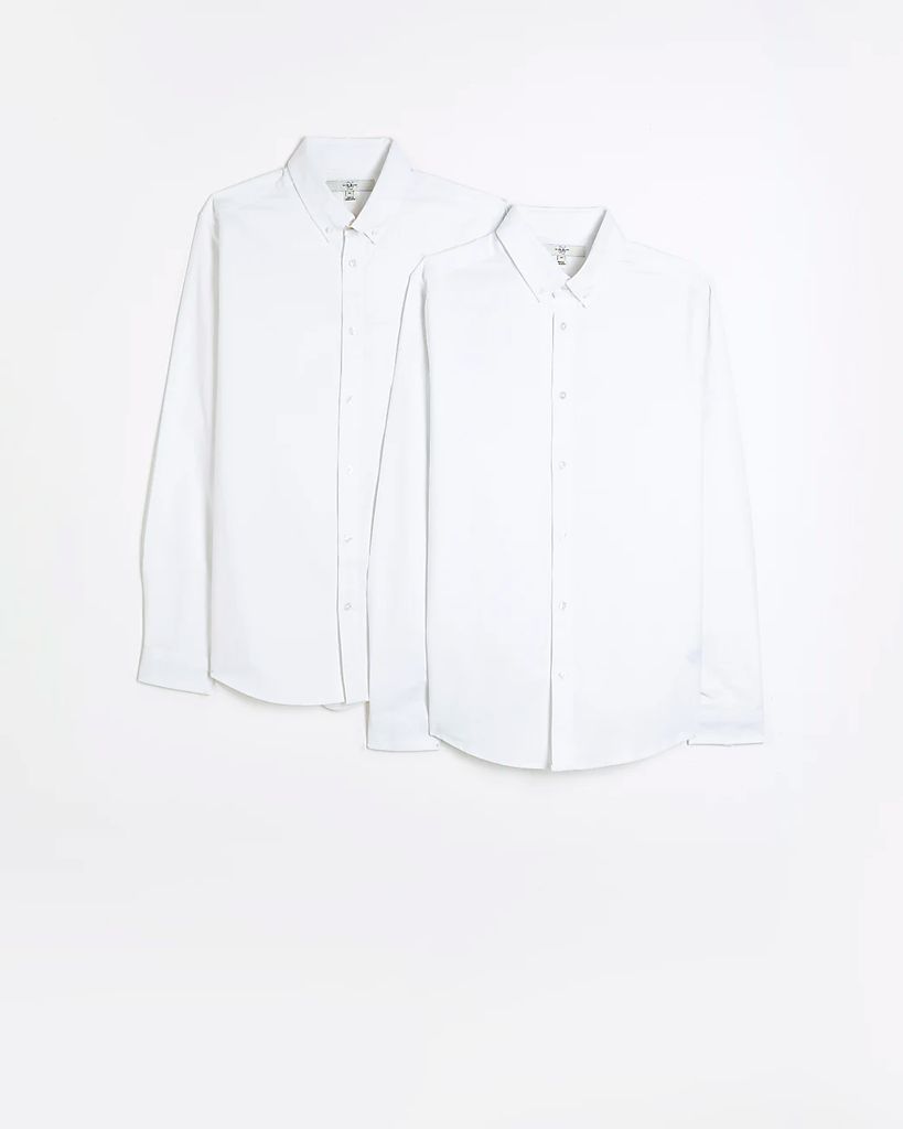 Mens River Island White Slim Fit Multipack Of 2 Oxford Shirts