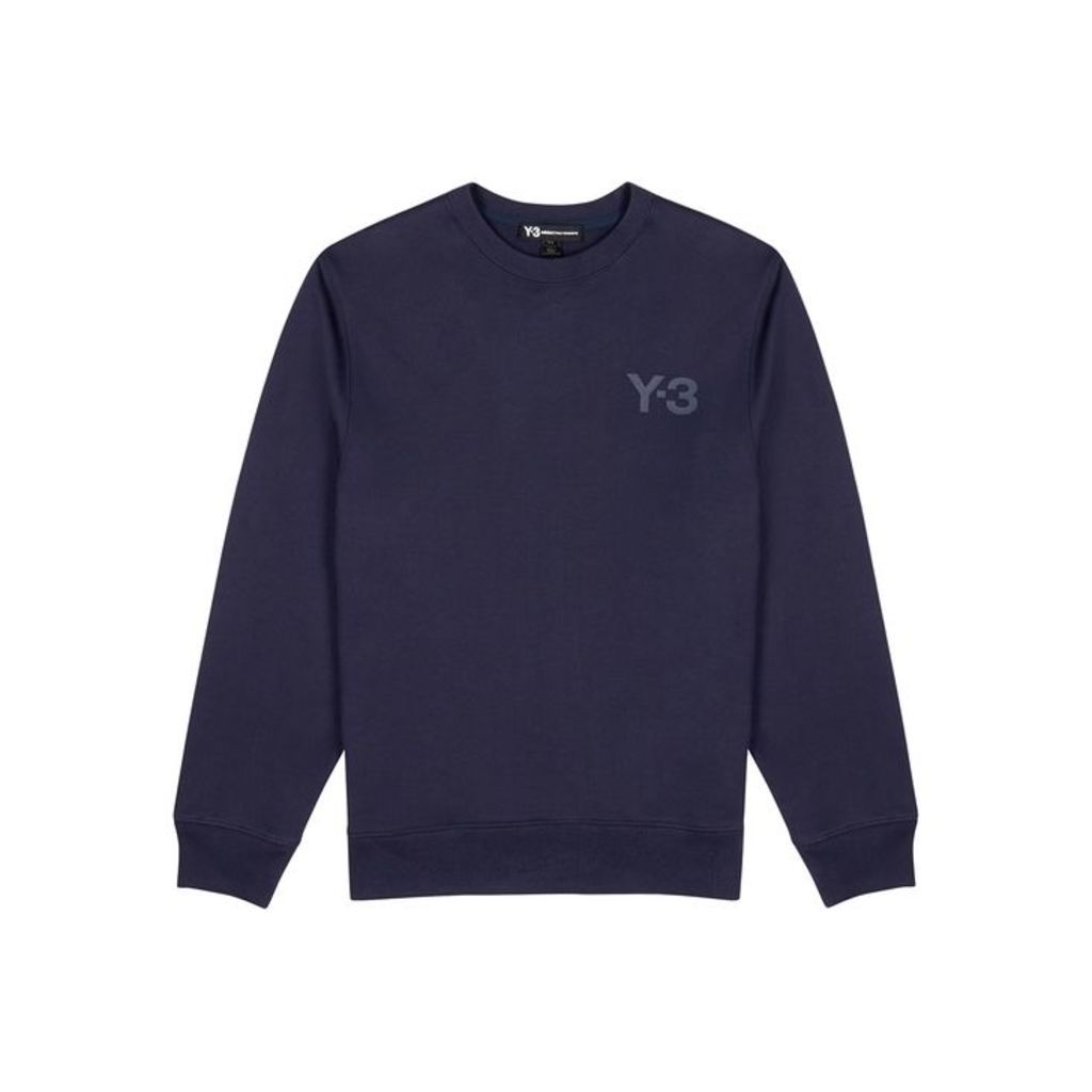 Y-3 Navy Designer-stamped Cotton Sweatshirt