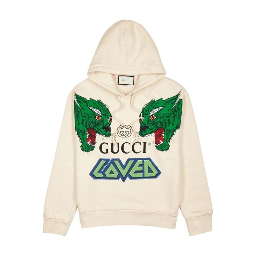 Gucci Tiger-print Hooded Cotton Sweatshirt