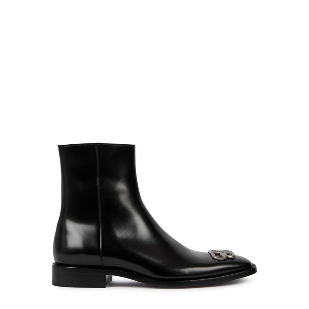 Balenciaga Rim BB Black Leather Ankle Boots