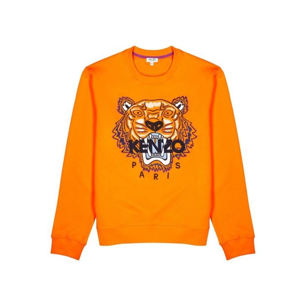 Kenzo Icon Orange Tiger-embroidered Sweatshirt