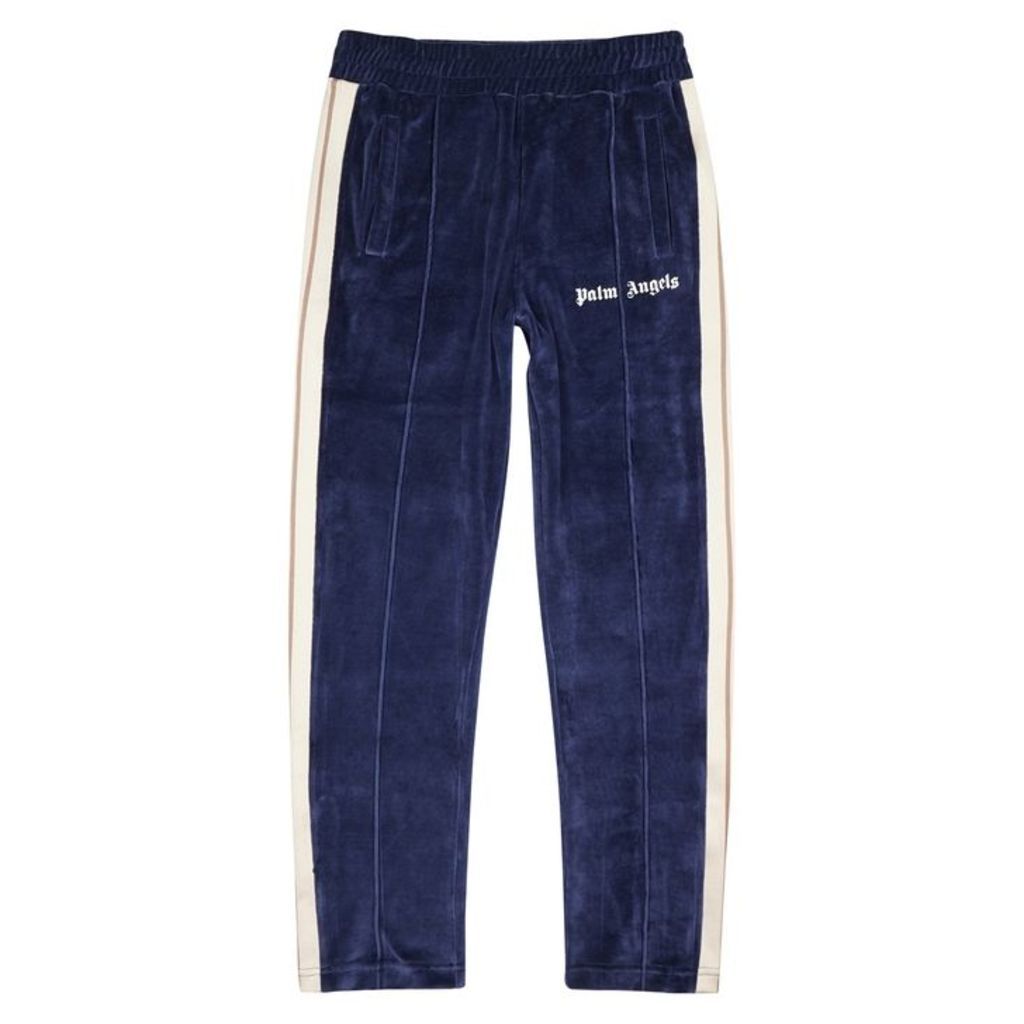 Palm Angels Navy Chenille Striped Sweatpants
