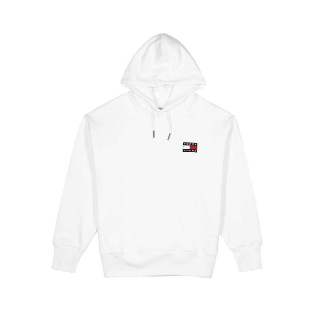 Tommy Jeans White Hooded Cotton Sweatshirt