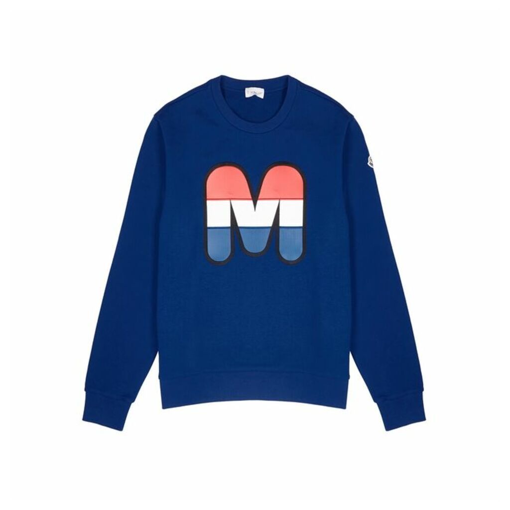 Moncler Blue Logo-appliquéd Cotton Sweatshirt