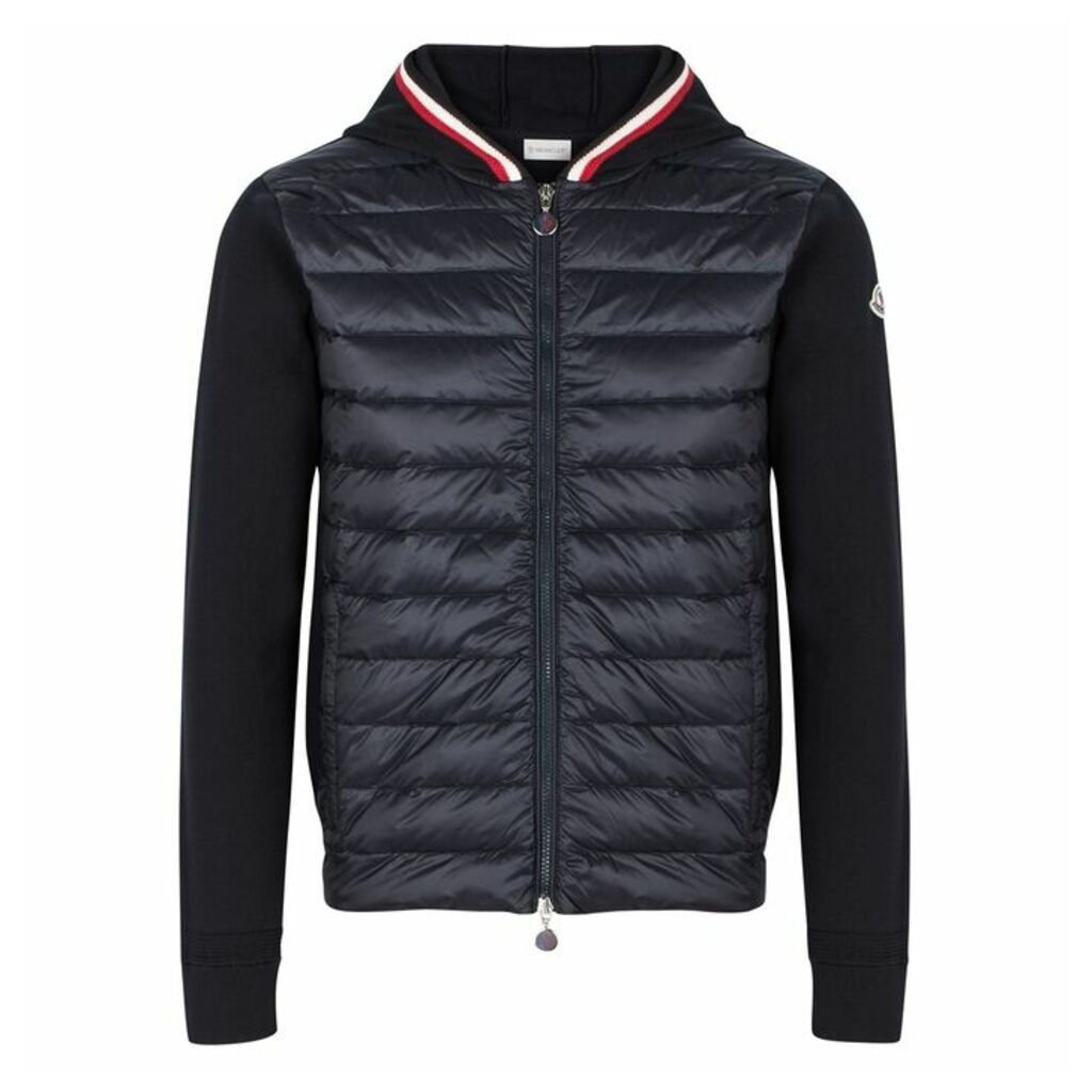 Moncler Navy Panelled Shell And Cotton Jacket