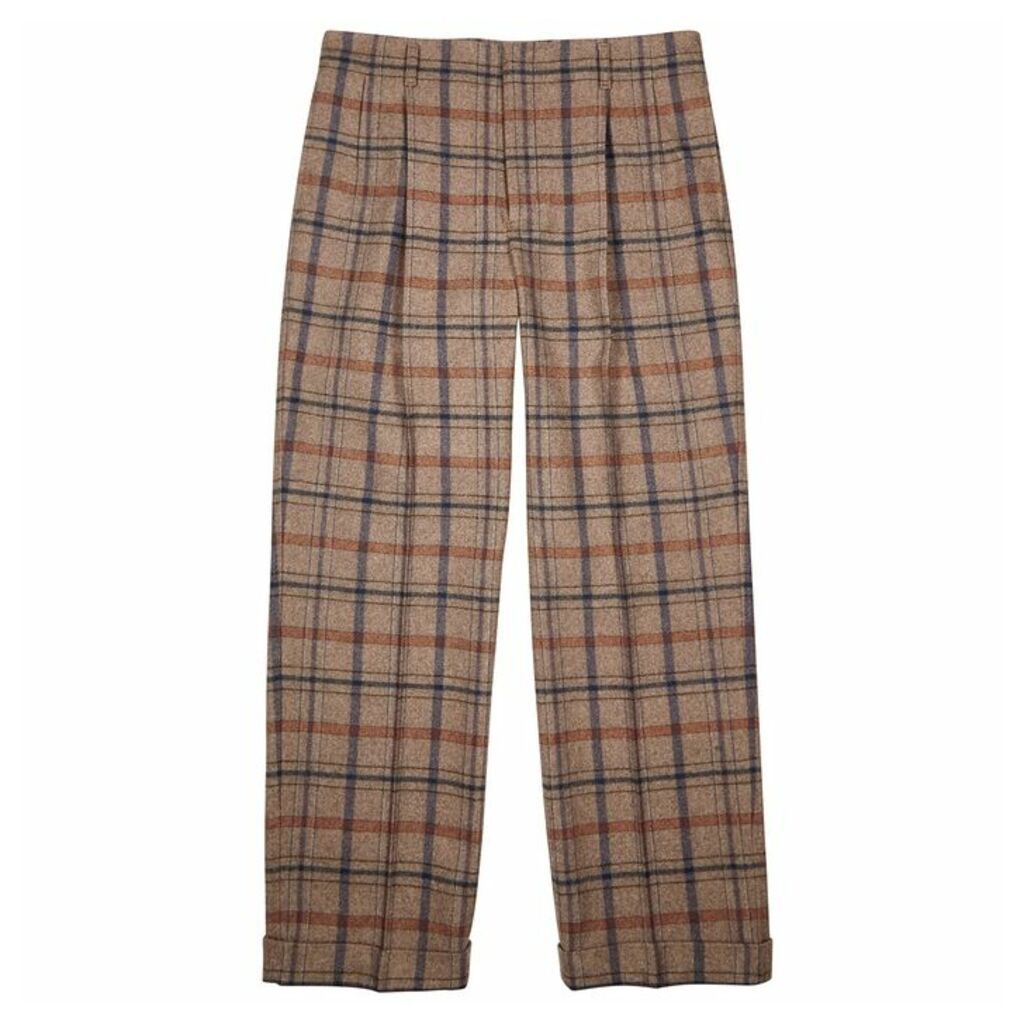 Gucci Checked Wool-blend Trousers