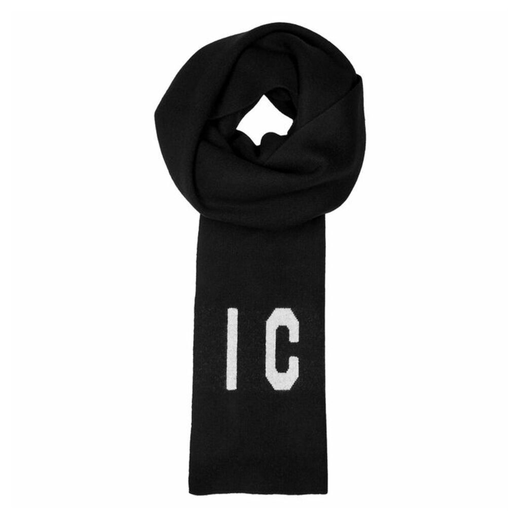 Dsquared2 Icon Black Wool-blend Scarf