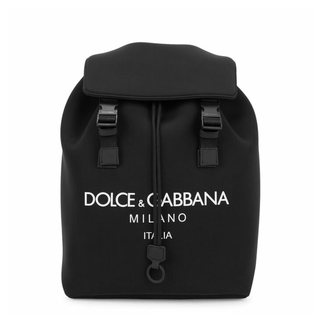 Dolce & Gabbana Black Neoprene Logo Backpack