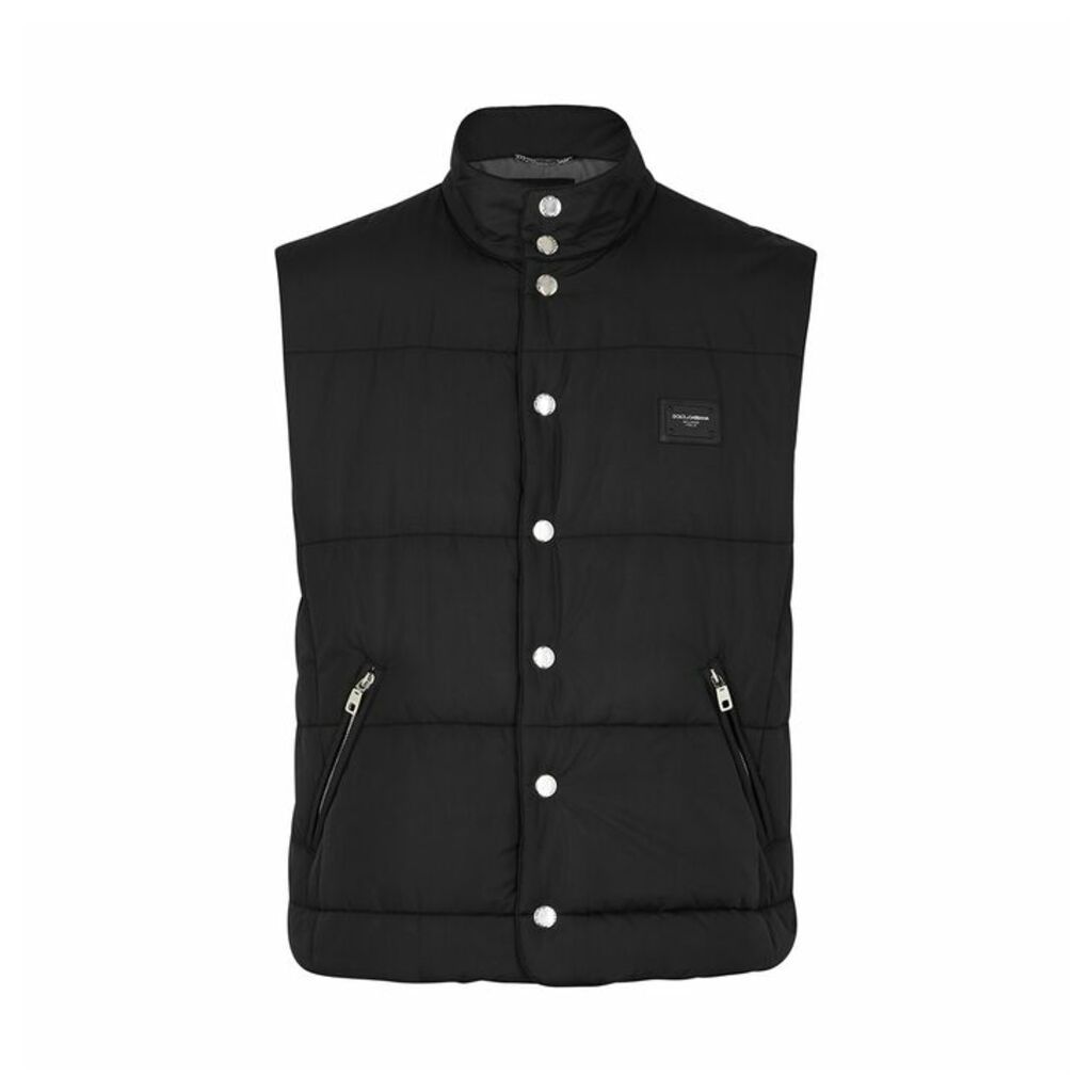Dolce & Gabbana Black Quilted Shell Gilet